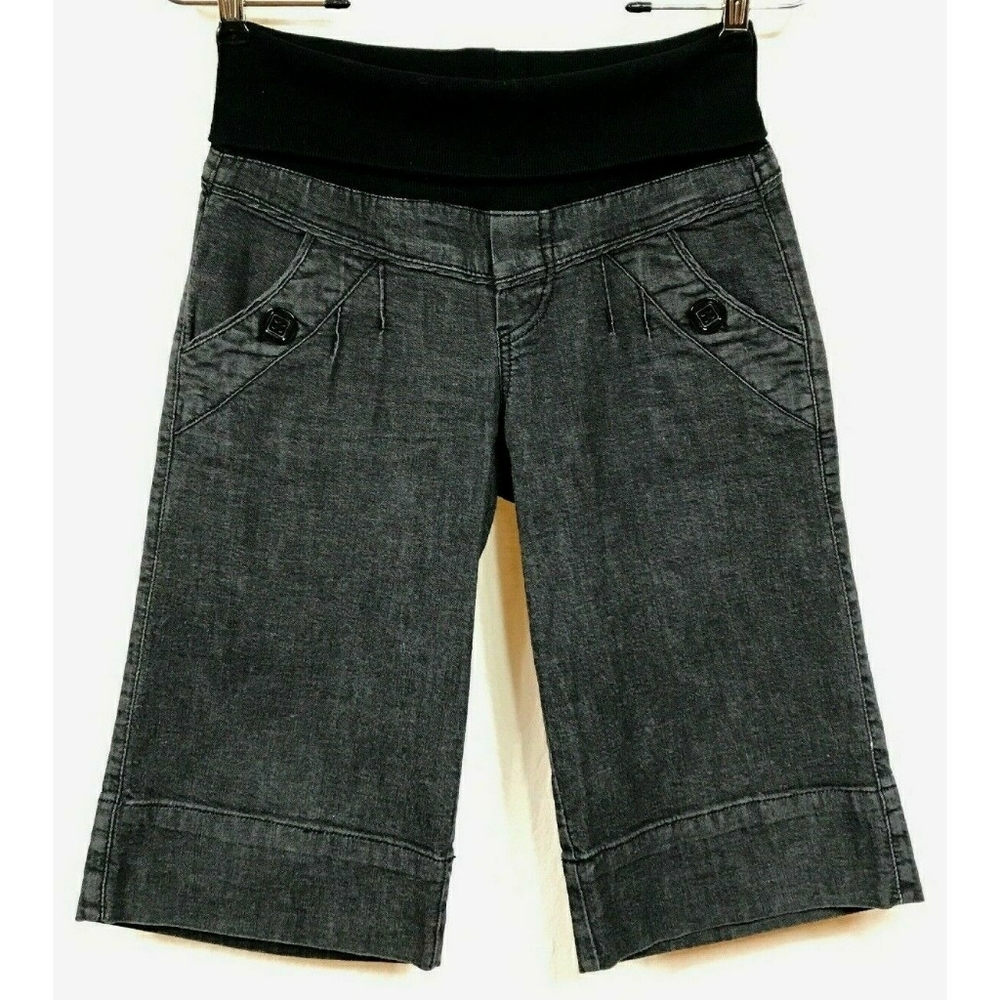 Jolt Maternity Black Denim Jean Shorts Size 1